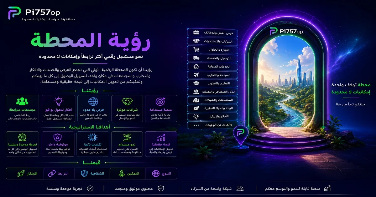 Pi757op منصة رقمية ذكية تجمع الفرص والخدمات والشراكات والتجارب في محطة واحدة